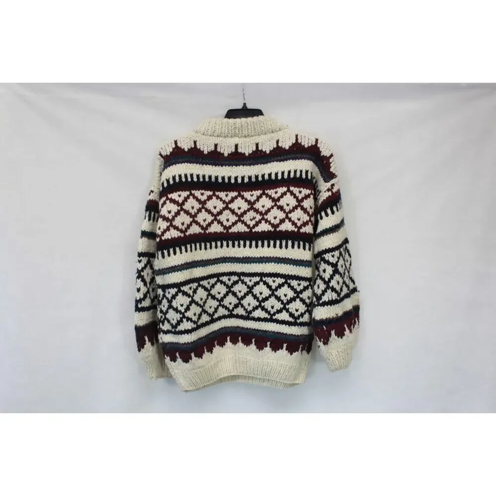 Door to the World Vintage Wool Fishermen Chunky Knit Pullover Sweater One Size